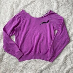 Vintage Vs Pink Off the shoulder sweatshirt